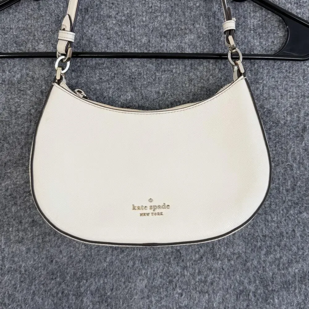 Kate Spade Paige Convertible Crossbody Shoulder Bag White Leather Minimalist